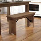 Flash Furniture HERCULES 40" x 12" Antique Rustic Solid Pine Folding Farm Bench-Legs Lock underneath seat