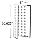 Azar Displays 8"W x 20.63"H Pegboard Powerwing in Translucent Blue (700359-BLU)-2