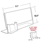 Azar Displays Sign Holder with Attached Brochure Holder, 10 Pack (252043)-Brochure Holder