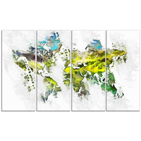 Designart Natural World Map Canvas Art Print, (PT2732-271)-Print