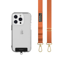 SwitchEasy MagEasy Strap Card with Detachable Neckstrap and Phone Lanyard - 20mm Strap - Orange-No need to compromise between form and function