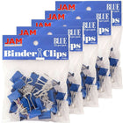 JAM Paper Binder Clips, Small, 19mm, Blue Binderclips, 5 packs of 25 (334BCBUg)-Size: 0.75"