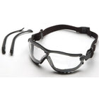 Pyramex V2G Safety Goggles with Clear H2MAX Anti-Fog, 6 Pack (GB1810STM)-Scratch resistant polycarbonate lens with black frame. Black temple and headstrap options included