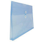 JAM Paper Plastic Envelopes with Button and String Tie Closure, Legal Booklet, 9.75 x 14.5, Blue Poly, 12 Pack (219B1BU)-Opening: booklet