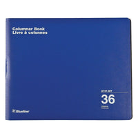Blueline Columnar Book, 36 columns, 80 Pages, 12" x 14 - 15/16"-Split twin - wire binding with flexible blue cover
