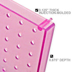 Azar Displays 20" x 8" Pegboard 1-Sided Wall Panel, Translucent Pink, 2 Pack-Translucent Pink