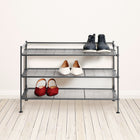 Seville Classics Gunmetal Mesh 3-Tier Clip-on Shoe Rack - Grey-Patented design