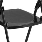 Flash Furniture HERCULES Heavy Duty Black Plastic Folding Chair with Built-in Ganging Brackets-18 Gauge Steel Frame
