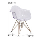 Chaise auxiliaire transparente Allure avec base dorée-Conçu pour un usage commercial