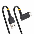 StarTech USB-A to Angled USB-C 60W Charging Cable - 6" - Black-6" (15 cm) cable length