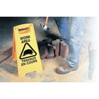 SCN Industrial "Work Area/Travaux En Cours" Safety Sign, Bilingual With Pictogram - 4 Pack-Display Type Upright