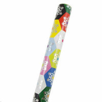 JAM Paper Gift Wrap - Christmas Wrapping Paper - 22.5 sq. ft. - Colourful Honeycomb Snowflakes-Design: Colourful Honeycomb Snowflakes