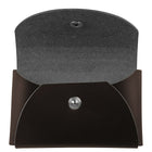 JAM Paper Leather Business Card Case, Round Flap, Dark Brown, 5 Pack (2233317454g)-Material: Italian leather