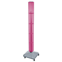 Azar Displays 60" x 4" x 4" Standard Interlocking Pegboard Display Tower, Pink (700226-PNK)-Revolves on a square wheeled base