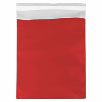 JAM Paper Enveloppes ouvertes en aluminium à fermeture « pelez et scellez », 10 x 13 po, rouge, 100/pqt-Rouge