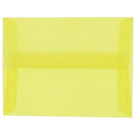 JAM Paper A2 Invitation Envelopes, 4.38 x 5.75, Yellow Translucent Vellum, 50 Pack (PACV606I)-Primary yellow translucent envelope