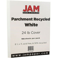 JAM Paper Parchment Paper, 8.5 x 11, 24lb White Recycled, 500 Pack (27010B)-White Parchment