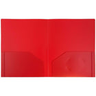 JAM Paper Plastic Heavy Duty Two Pocket Folders, Red, 12 Pack (383Hredg)-Size: 9" x 12"