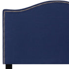 Flash Furniture - Tête de lit Lexington à une place rembourrée avec garniture pour clous décoratifs en tissu marine-Rembourrage en tissu marine