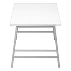Monarch Specialties - 3790 Table De Salon - 40 po L/Blanc/Metal Argent-Garantie : 1 an limite pour les pieces