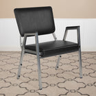 Flash Furniture HERCULES Series Black Antimicrobial Vinyl Bariatric Medical Reception Arm Chair with Panel Back-2.5" Thick Foam Padded Seat