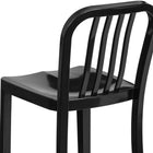 Flash Furniture Commercial Grade 24" High Black Metal Indoor-Outdoor Counter Height Stool with Vertical Slat Back - 2 Pack-Black Powder Coated Frame Finish