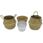 Cathay Importers - Panier d'herbes de mer avec doublure rigide en PVC, naturel, paq./3 (EC-08-1943)-Conception pliable permettant au panier de changer de forme