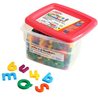 Learning Resources AlphaMagnets & MathMagnets MultiColoured Combo Set (EI-1638)-MultiColoured pieces come in red, blue, green, yellow, orange and magenta