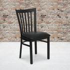 Flash Furniture HERCULES Series Black School House Back Metal Restaurant Chair - Black Vinyl Seat - 2 Pack-18 Gauge Steel Frame