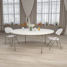Flash Furniture 72" Round Granite Plastic Folding Table - White-992 lb. Static Load Capacity