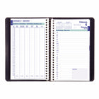 Blueline 2023 Spiral Binding Daily Planner - Blue - 8"H x 5"W - Bilingual-Spiral binding with soft lizard cover