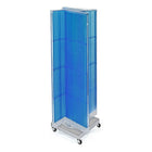 Azar Displays Pegboard Floor Display Pinwheel with Wheel, 60" x 16", Blue (700422-BLU)-Made from pegboard