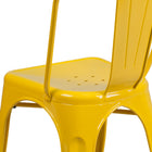 Flash Furniture Yellow Metal Indoor-Outdoor Stackable Chair-Drain Holes in Seat