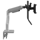 Humanscale M8.1 Monitor Arm with Dual Crossbar + Handle - M81CMSBHB-M8.1's Smart Stop feature allows the user to stop each joint anywhere along its rotation to prevent monitor or arm overhand on the desk edges. In addition, a built-in Counterbalance Indicator lets the installer counterbalance the monitor weight without a monitor