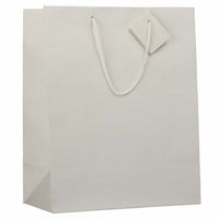 JAM Paper - Sacs cadeaux avec poignées en corde - Grand - 10 x 13 x 5 - Blanc mat - Vrac 100 sacs/paquet-Couleur: Blanc Mat