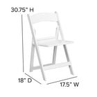 Flash Furniture HERCULES Series Resin Folding Chair with Slatted Seat - White-Aluminum Hardware