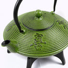 Tao Tea Leaf Large Cast Iron Tea Pot with Stand, Loose Leaf, 1.15L, Green-Enamel interior coating to promote years of use