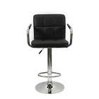 Nicer Furniture Hexagrid Swivel Hydraulic Bar Stool with Arms - Black - 2 Pack-Swivels 360 Degrees. Stainless Steel Frame, suite any settings from kitchen counter, home bar to office.