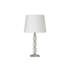 Dainolite 1LT Table Lamp 3crystal Column W Wht Shd 16.75 x 9 x 9" Polished Chrome (C11T-PC)-Polished Crome Table Lamp