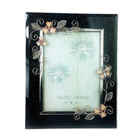 Elegance Pink Butterfly 5" x 7" Photo frame-This photo frame feature beautiful butterfly and flower theme for placing on a coffee table or night table.