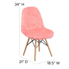 Flash Furniture Shaggy Dog Hermosa Pink Accent Chair-Protective Plastic Floor Glides