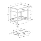 Monarch Specialties 3503 Accent Table - 22"H/White/ Silver Metal/ Tempered Glass-Strong silver metal frame
