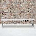 Flash Furniture 11''W x 72"L Bi-Fold Granite White Folding Bench with Carrying Handle (DADYCD183Z2)-Includes convenient carrying handle