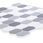 Truu Design Oval Peel and Stick Wall Tiles, 10 x 10 inches, Multi Grey, 6 Pieces-Premium quality tiles: wall peel and stick backsplash tiles are made of high-quality, durable eco-friendly PVC plastic, water-resistant and mold resistant which never turn yellow with time