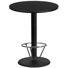 Flash Furniture Laminate 36" Round Base Round Table, Black (XURD36BKTR24B4F)-Bar height hospitality table