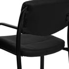 Flash Furniture Black Leather Executive Side Reception Chair with Sled Base-Contoured Cushions