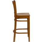 Flash Furniture HERCULES Series Vertical Slat Back Cherry Wood Restaurant Barstool - 2 Pack-.625" Thick Beechwood Seat