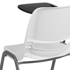 Flash Furniture Ergonomic Shell Chair with Right Handed Flip-Up Tablet Arm - White - 5 Pack-Right Handed Plastic Tablet Arm with pencil groove