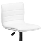 Flash Furniture Contemporary Vinyl Adjustable Height Barstool with Horizontal Stitch Back & Chrome Base - White-Swivel Seat
