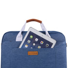 Vangoddy Shoulder Carrying Bag with Handle For 14" Laptop - Blue-Generous front pocket for stationery, charger, cable, wallet, cell phone, and other necessities on the go